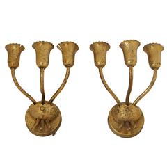 Brass Sconces, Italy, Mid-20th Century