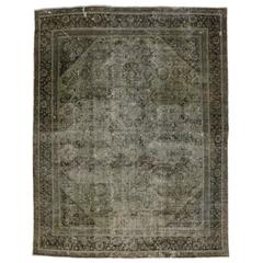 Distressed Antique Persian Mahal Rug with Modern Industrial Style