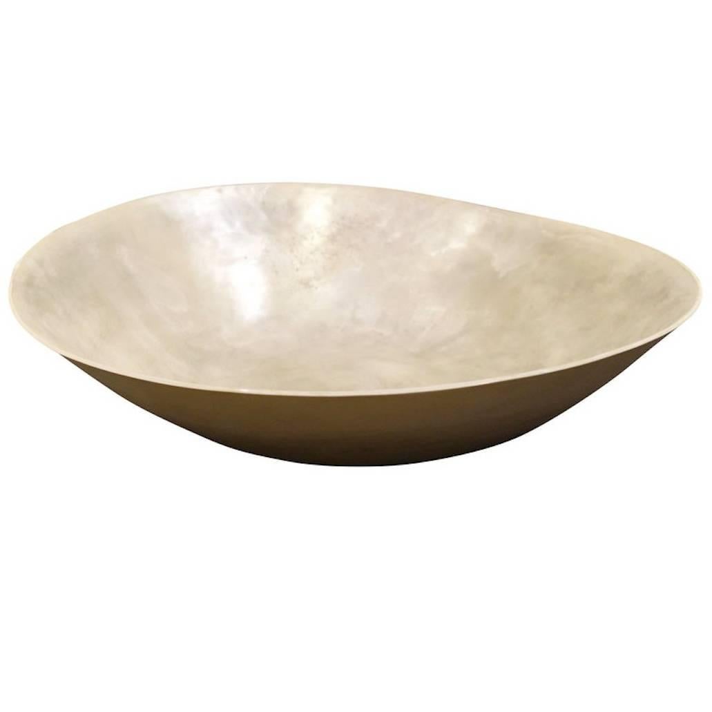 Large Silver Leaf Bowl, Italy, Contemporary