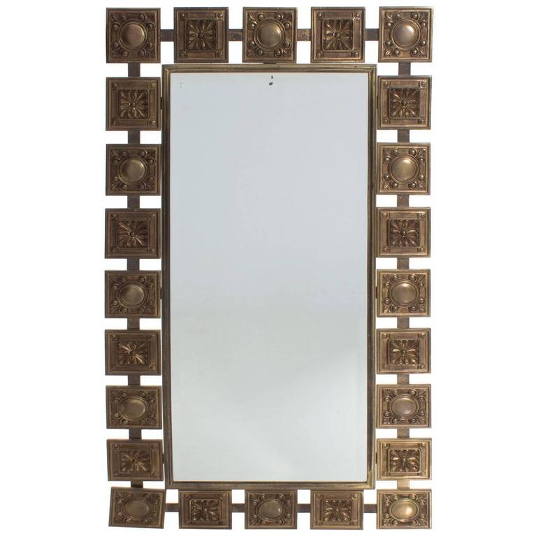 Decorative Brass Mirror For Sale at 1stdibs