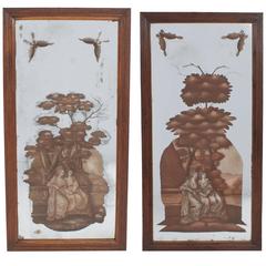 Pair of Reverse-Painted Panels 11