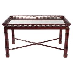 Painted Bamboo Leg Coffee Table