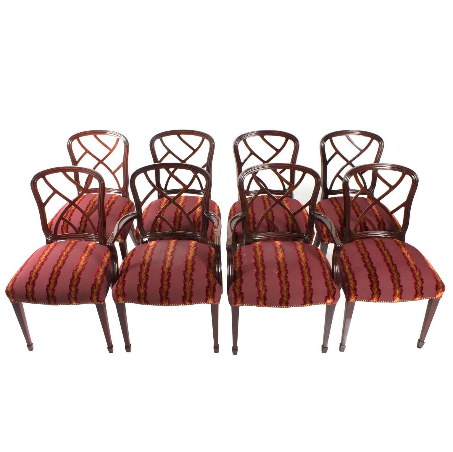 Set of Eight English Style Dining Chairs