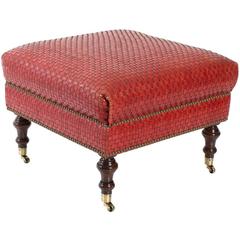 Woven Leather Ottoman