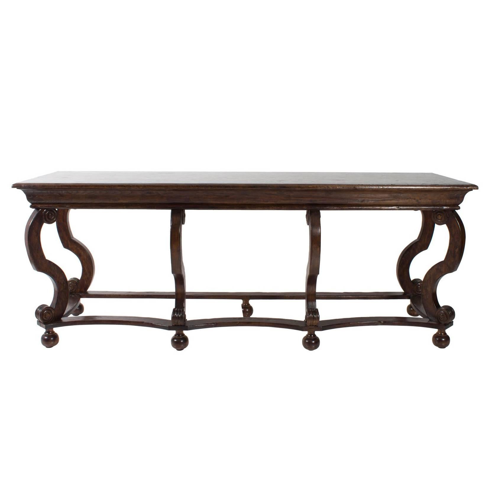 Eight Cabriole Leg Console Table