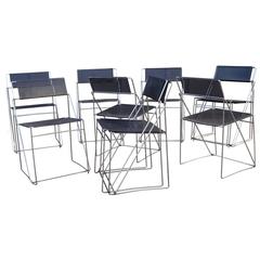 Set of Ten Metal Dining Chairs