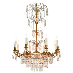 French Neoclassical Crystal and Bronze Chandelier 2