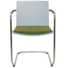 Green and White Neos 183/3 Cantilever Chair by Wiege for Wilkhahn, Germany