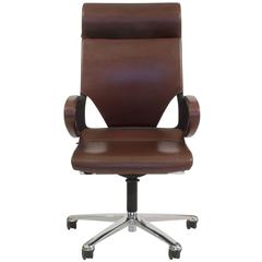 Brown Leather Modus 284/7 Executive Office Task Chair for Wilkhahn, Germany