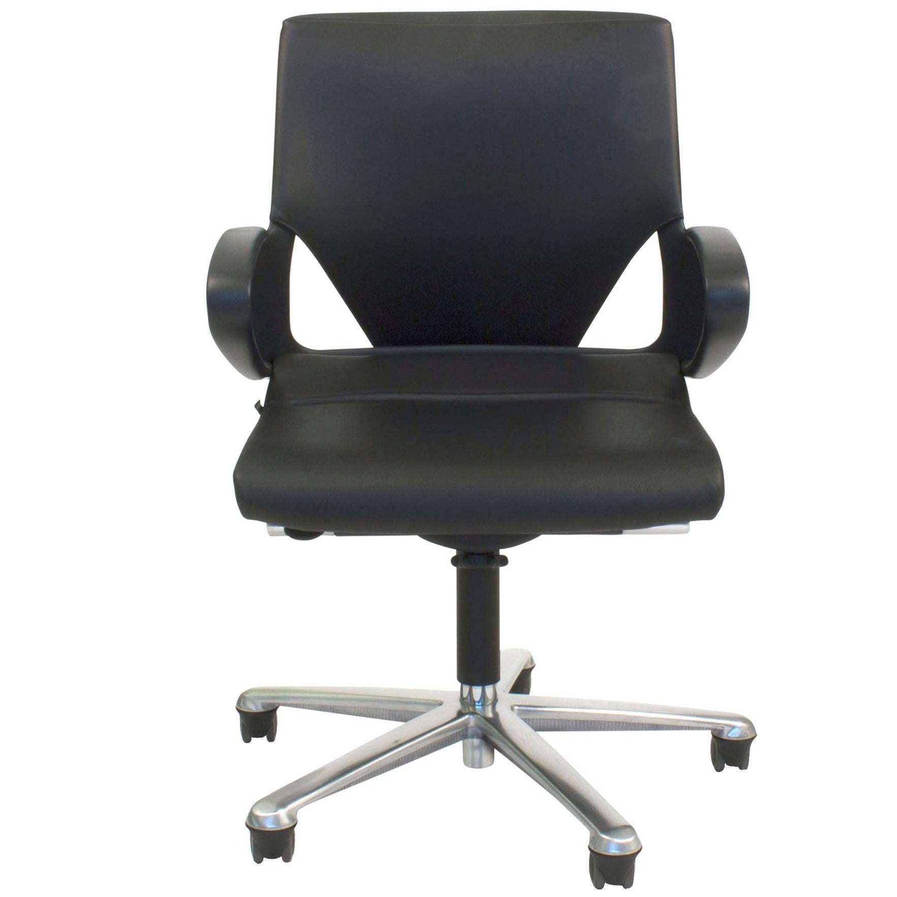 Black Leather Modus 283/7 Office Swivel Task Chair for Wilkhahn, Germany For Sale