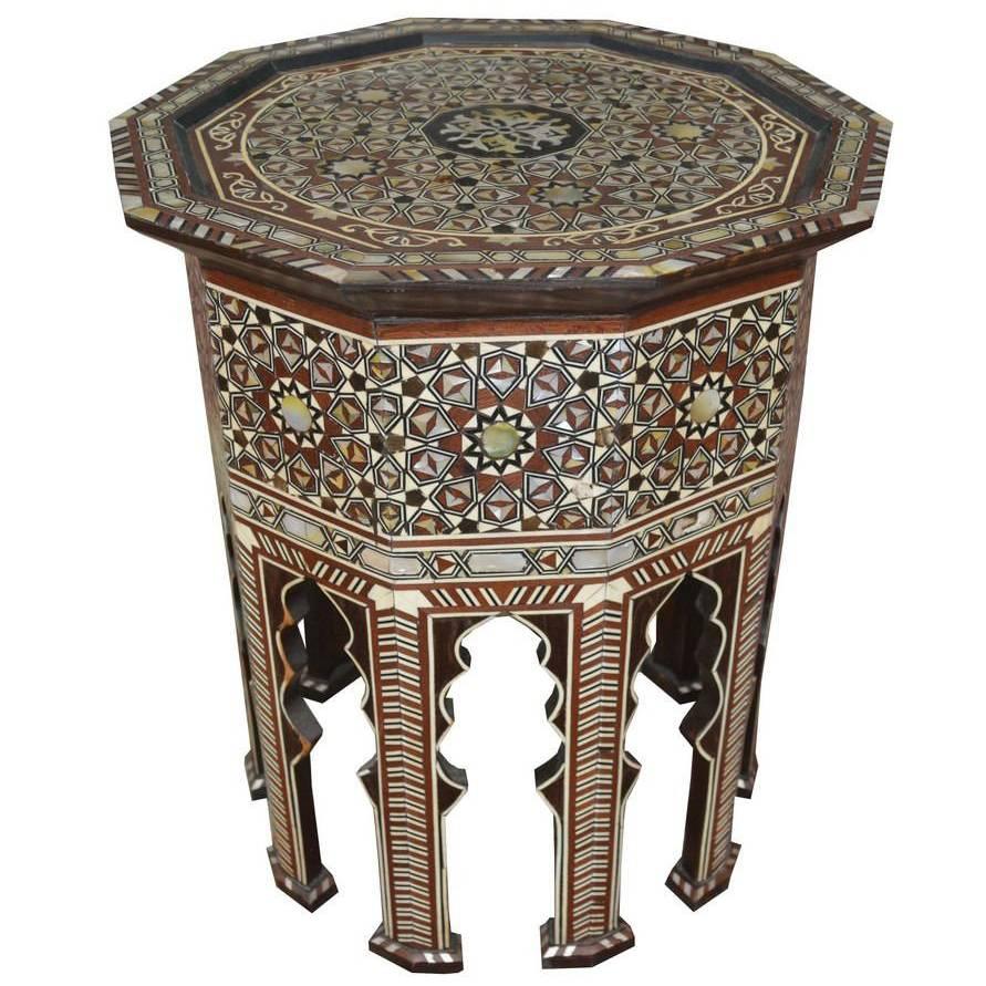 Moorish Inlay Side Table For Sale