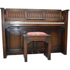 Eavestaff Mini Grand in Gothic Revival Style with Matching Stool