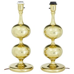 Pair of 1950s brass table lamps by Borens Aktiebolag