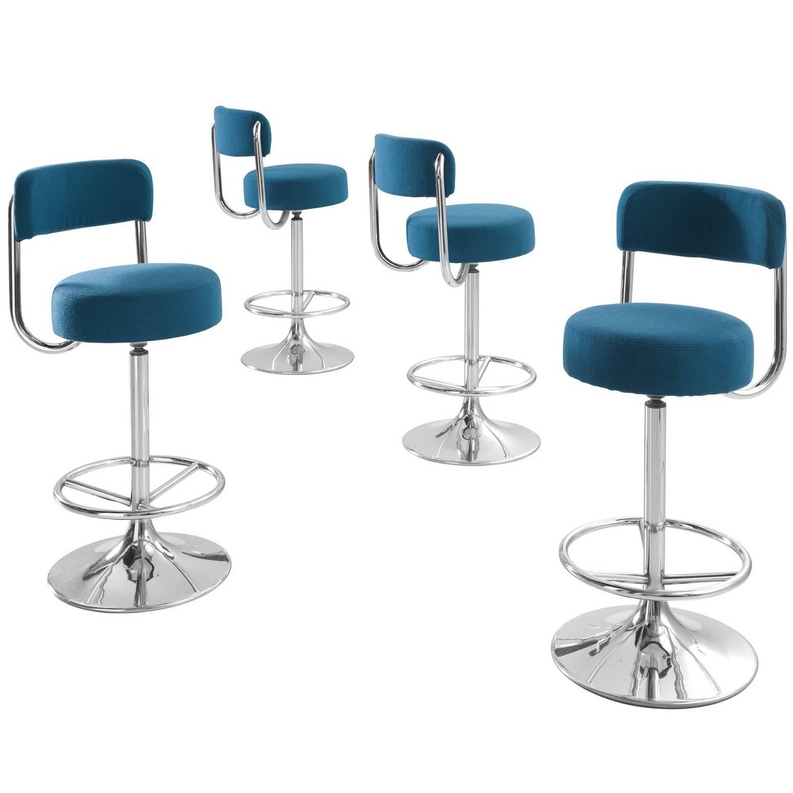 Johanson Cobra Set of Four Bar Stools Newly Upholstered