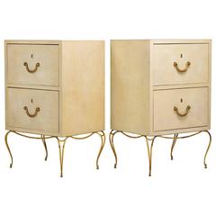 Pair of French Parchment and Gilt Bronze Cabinets 4