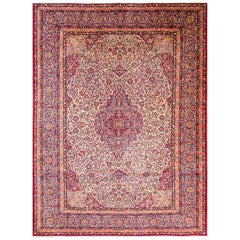 Antique Persian Dabbir Kashan Carpet