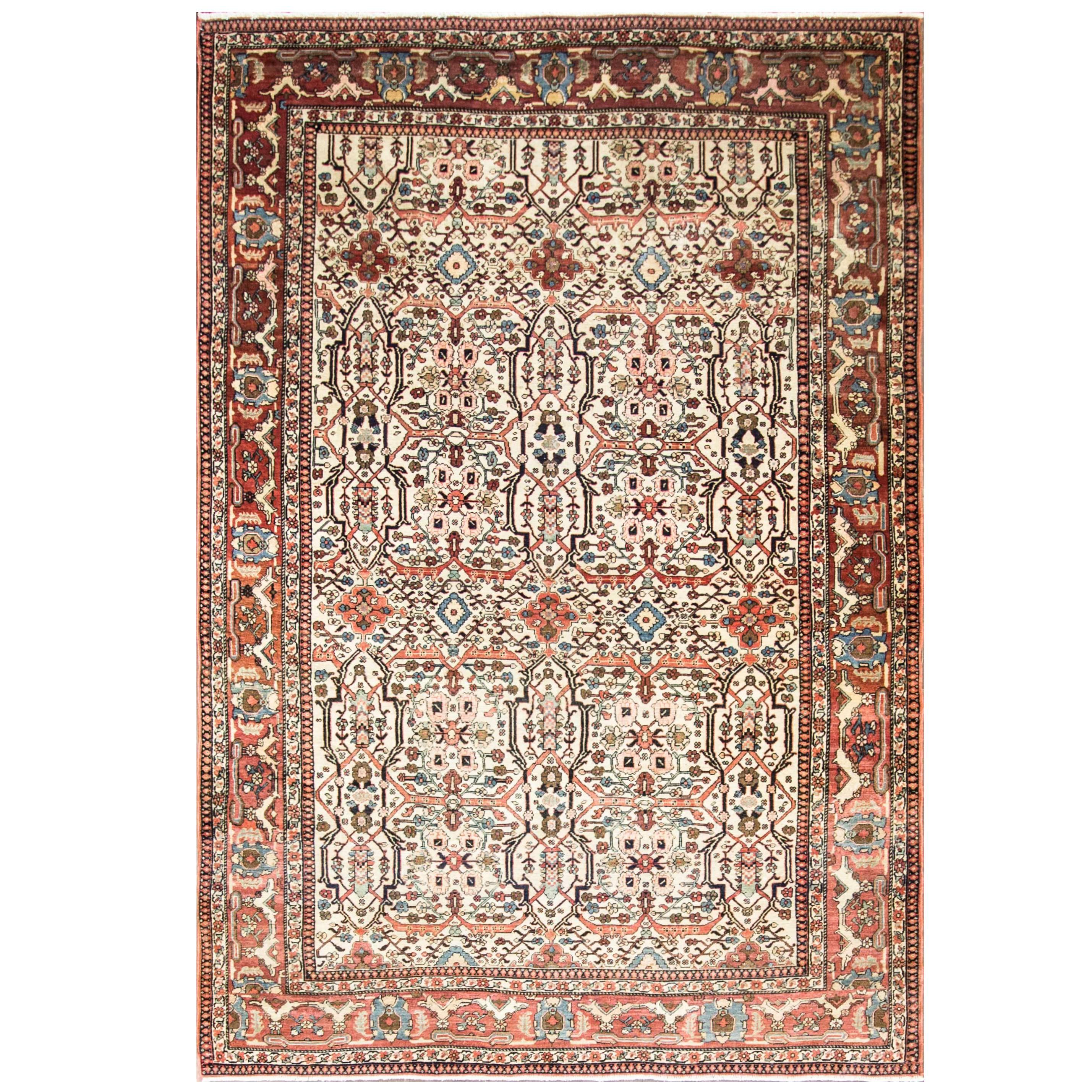 Antique Persian Feraghan Sarouk Carpet, 6'8" x 10'1"