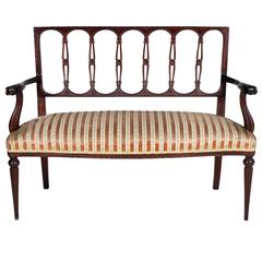 End 19th Century Eclectic Style Sofa Loveseat Belle Epoque Hand-Carved Walnut 6