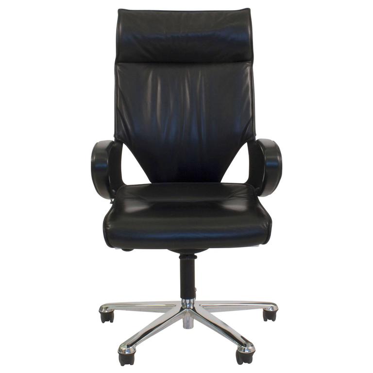 Black Leather Modus 284 81 Executive Swivel Office Task Chair by