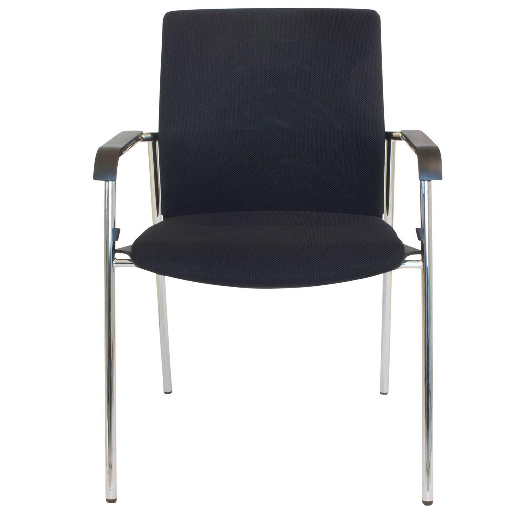Chrome and Mesh Fabric on 176/7 Chair by Wiege for Wilkhahn, Germany For Sale