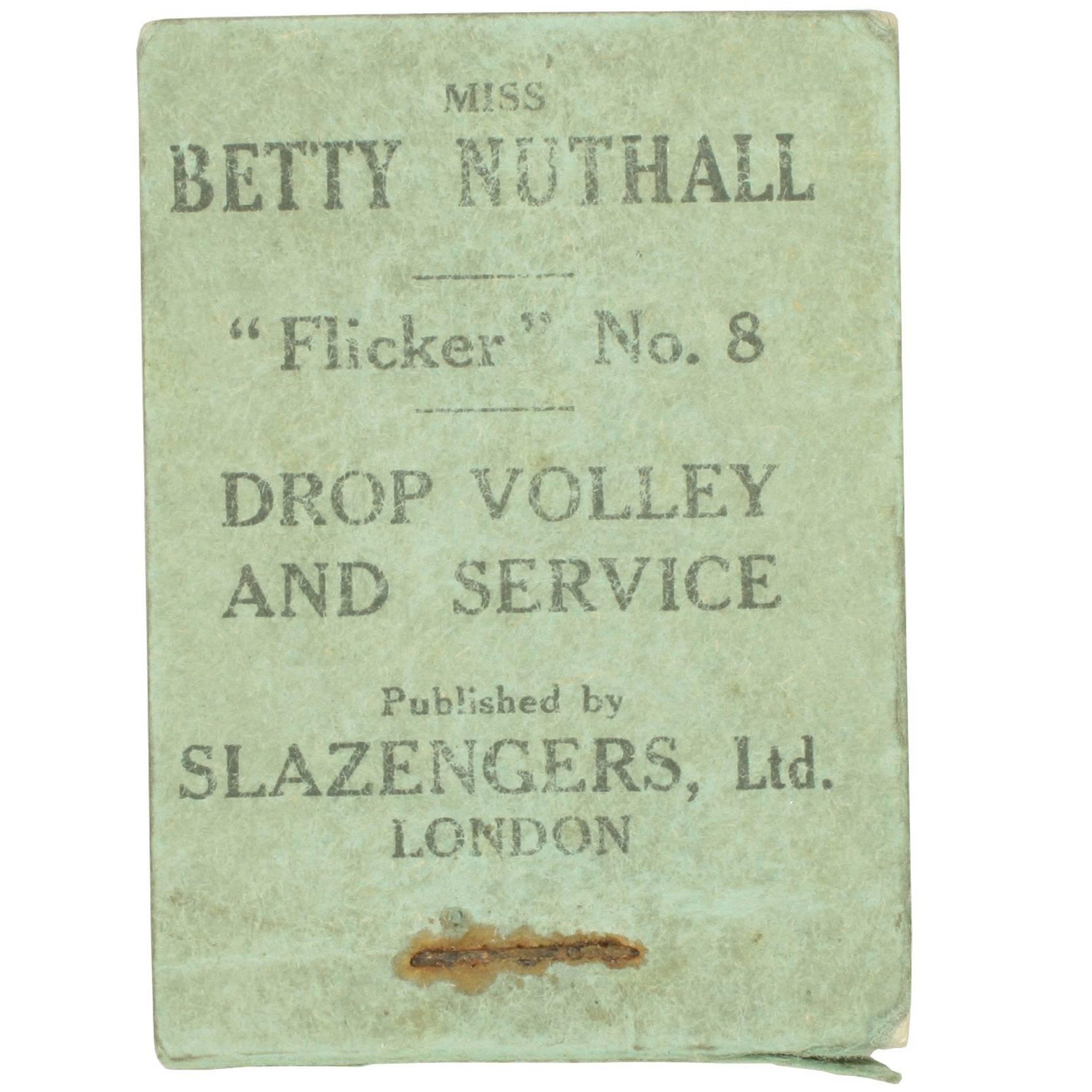 Vintage Tennis Flicker Book, No.8 Betty Nuthall For Sale