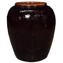 Monumental Chinese Cocoa Glazed Jar
