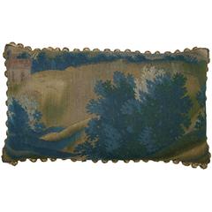 Antique Brussels Tapestry Pillow, circa 17th Century