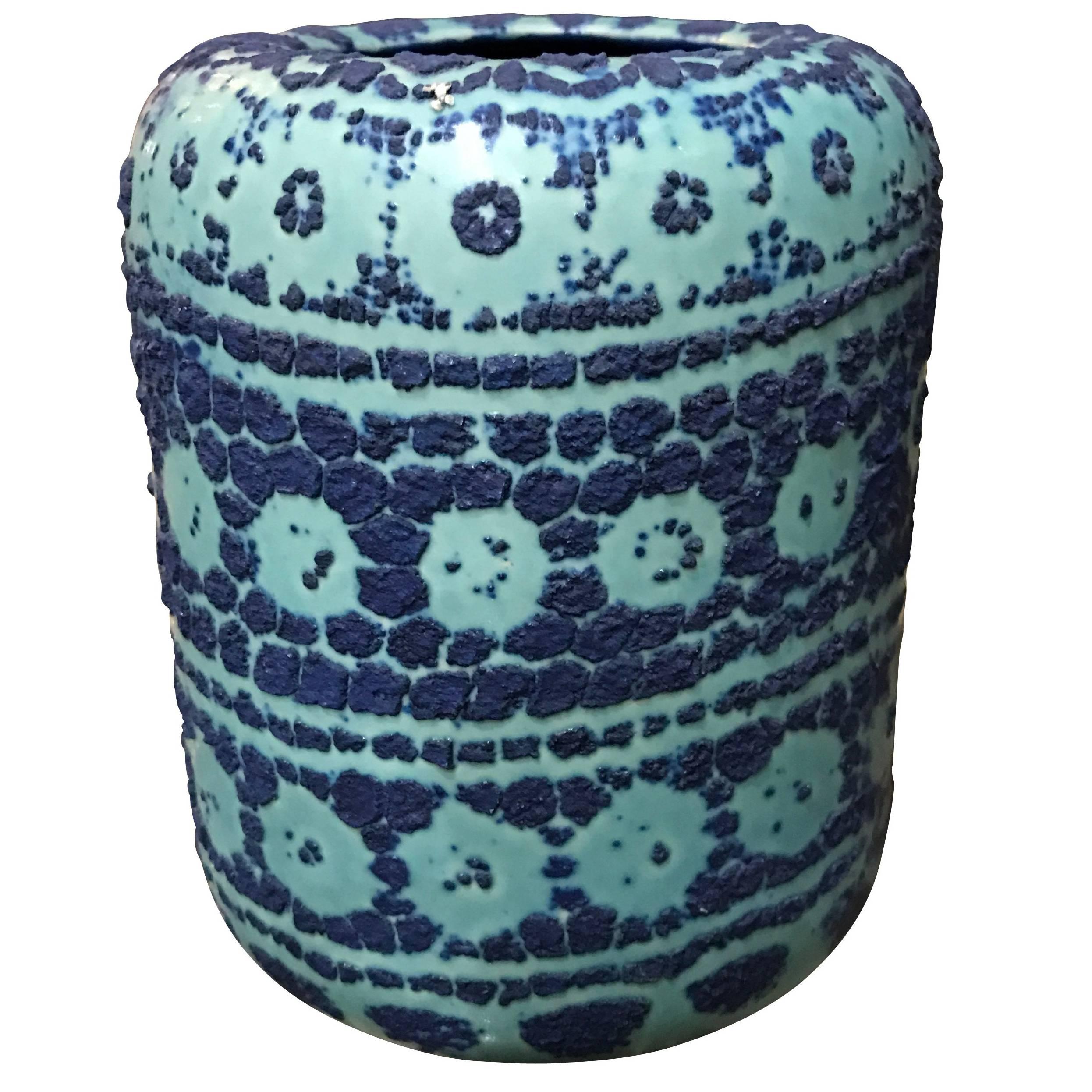 Vintage Inspired Design Turquoise Vase, Thailand, Contemporary