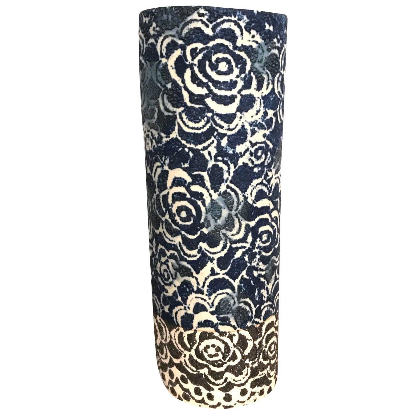 Vintage Inspired Design Indigo Vase, Thailand, Contemporary