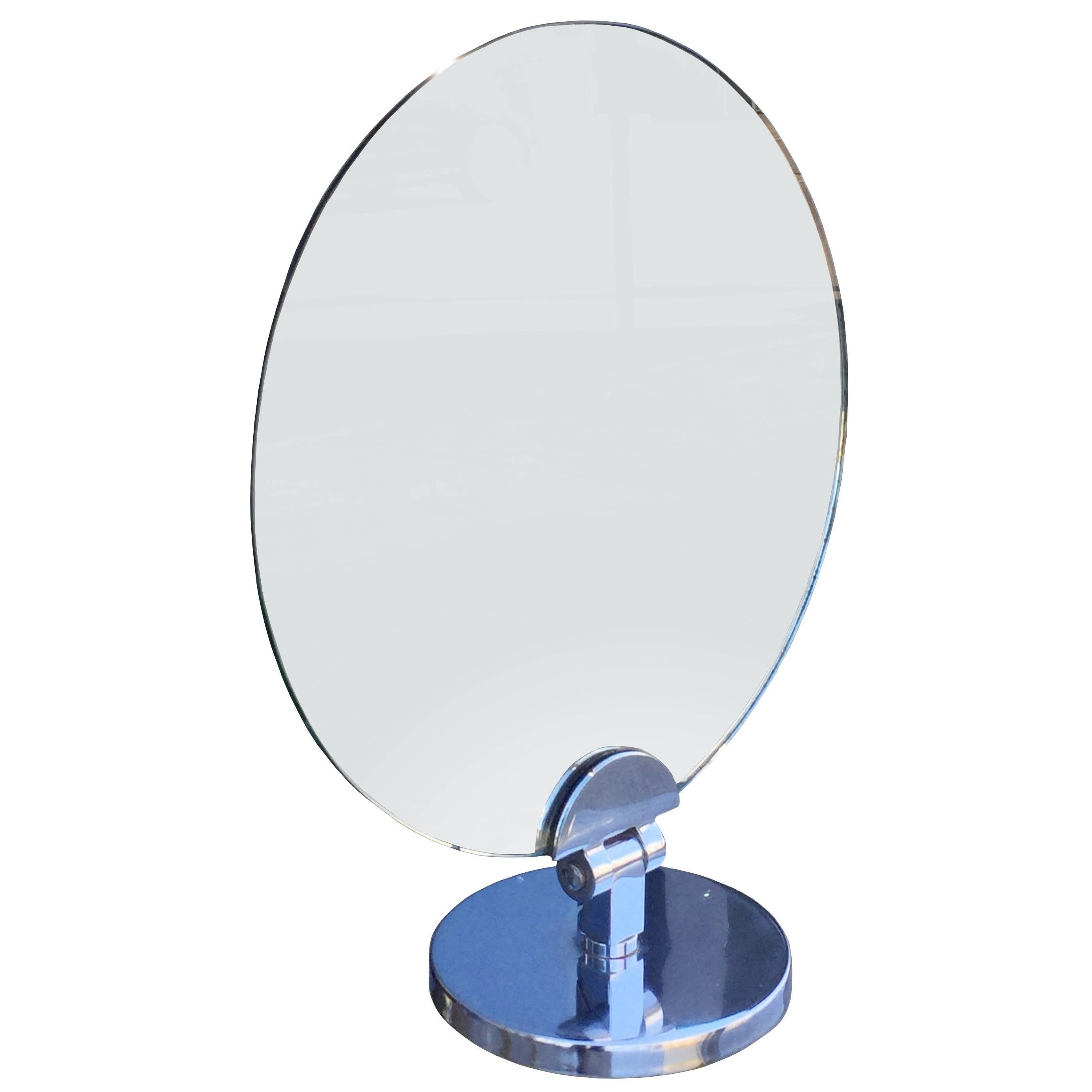 Charles Hollis Jones Swivel Vanity or Table Round Mirror For Sale