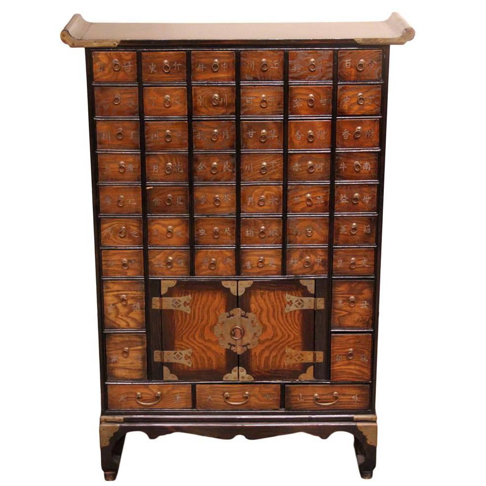 19th Century Korean Rosewood Apothecary Chest For Sale