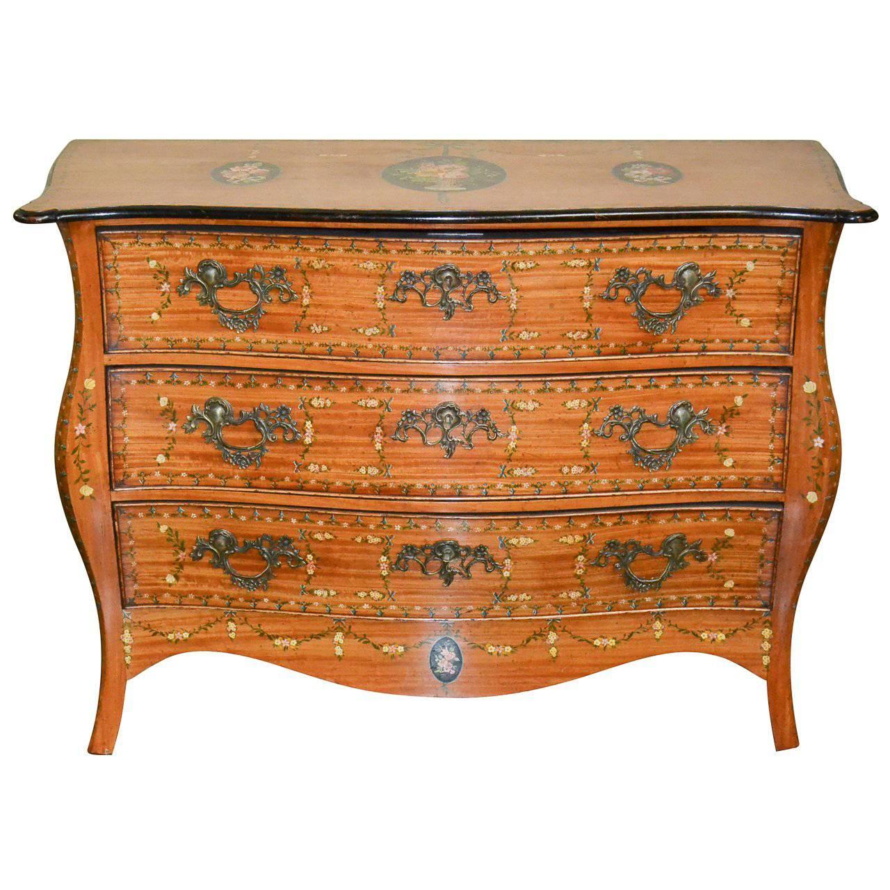 19th Century English Hand-Painted Commode
