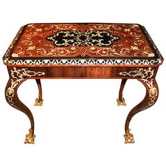 18th Century Italian Rosewood, Ebony, Etched Bone and Palisander Marquetry Table