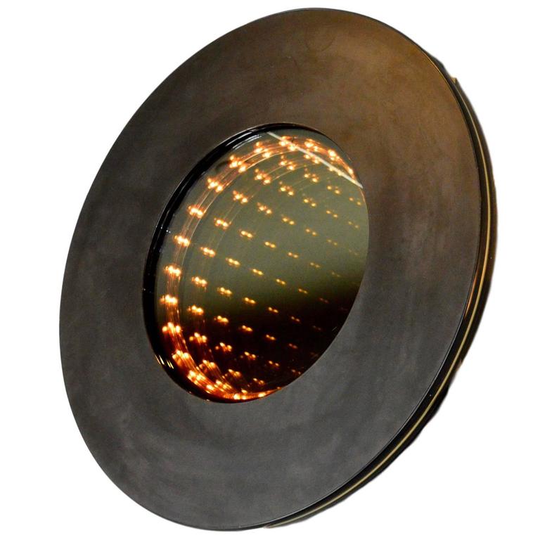 Round Vintage Infinity Mirror at 1stDibs