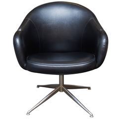Used Baumritter Swivel Chair in Black Naugahyde
