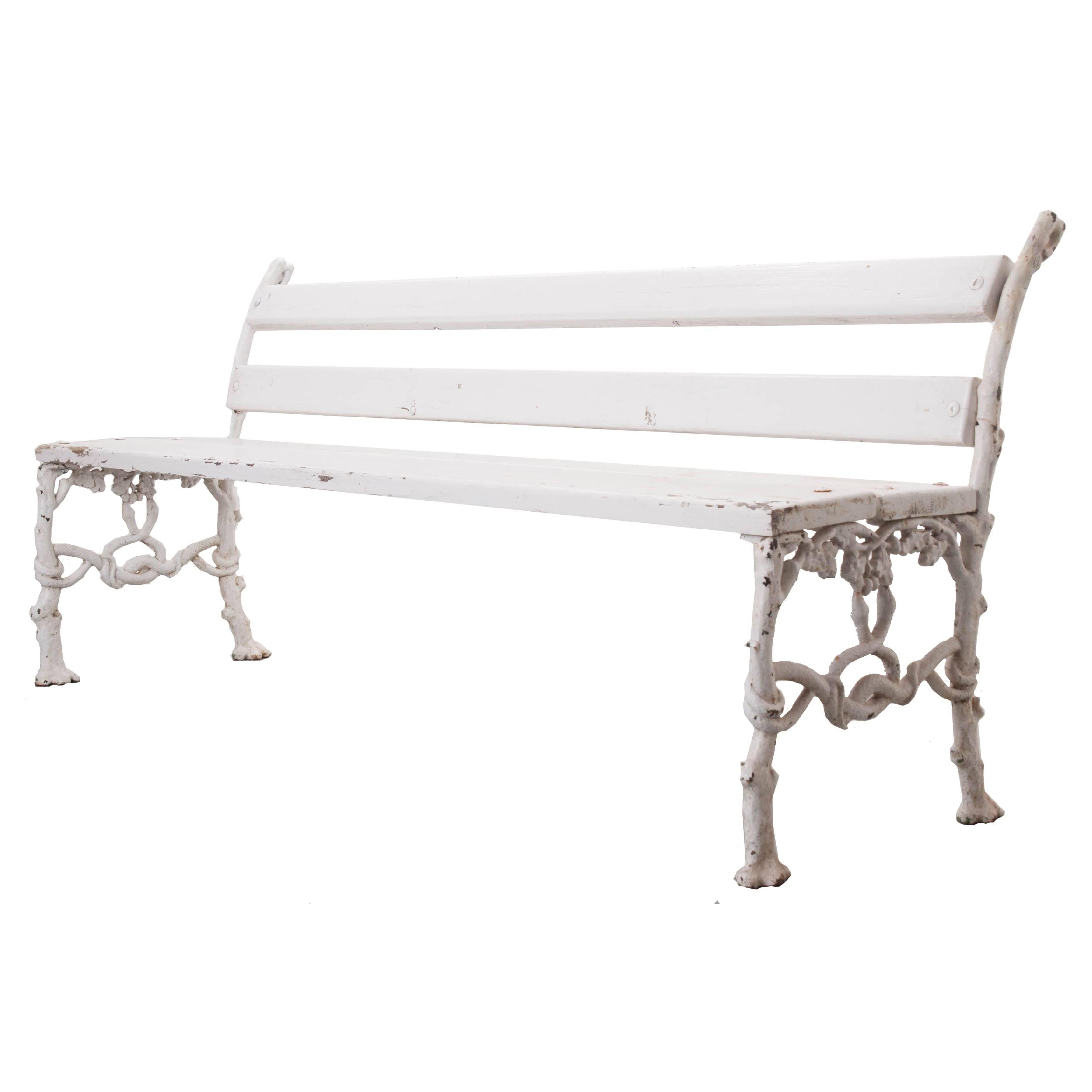 French 19th Century Painted Iron and Wood Garden Bench