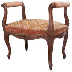 French 19th Century Carved Walnut Louis XV Style Tapestry Seat 11