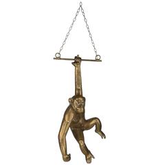 Vintage Charming Swinging Chimpanzee Sculpture by Sergio Bustamante