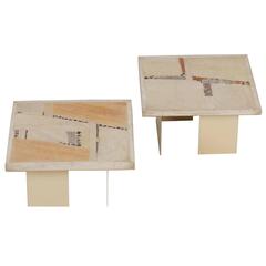 Off-White Paul Kingma Coffee Tables, Set of Two, 1982