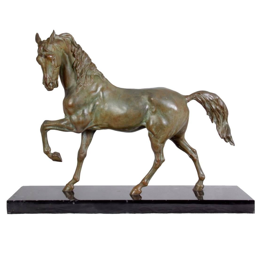 Bronze Patinated Spelter Horse by Valton