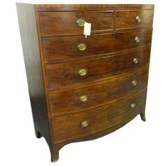 19th Century Mahogany Bow Front Chest of Drawers