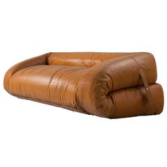 Vintage Anfibio Leather Sofa by Alessandro Becchi for Giovannetti