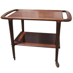 Vintage Rosewood Serving Cart by H. W. Klein for Illums Bolighus