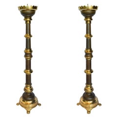 Vintage Pair of Tall Floor Candlesticks or Torchers