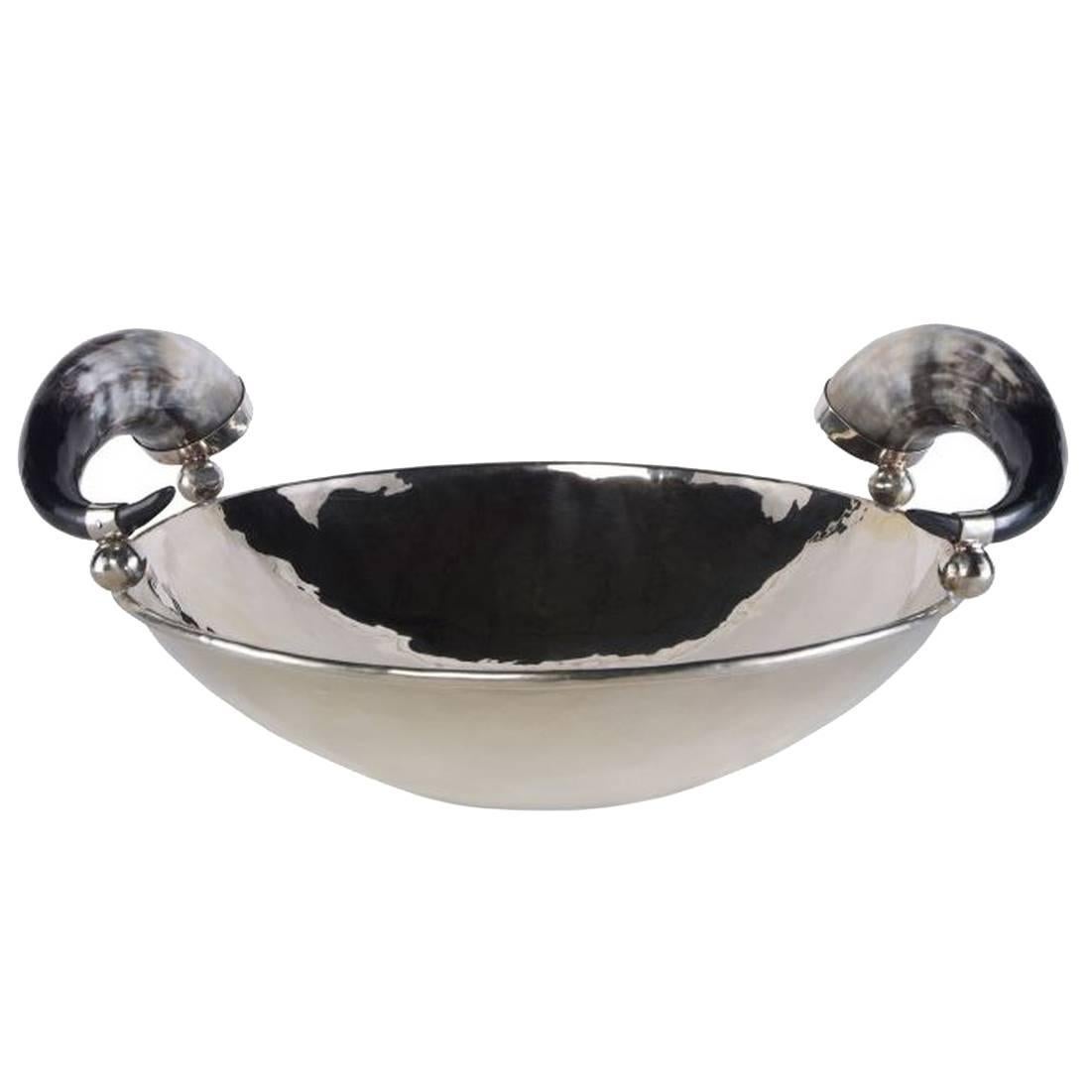 Alpaca Silver Horn Bowl For Sale
