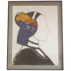 Etching and Collage "Perfil IV" by Manolo Valdes, 2006 2
