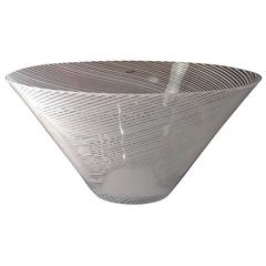 Filigrana Bowl Murano Glass Designed by Carlo Scarpa for Venini