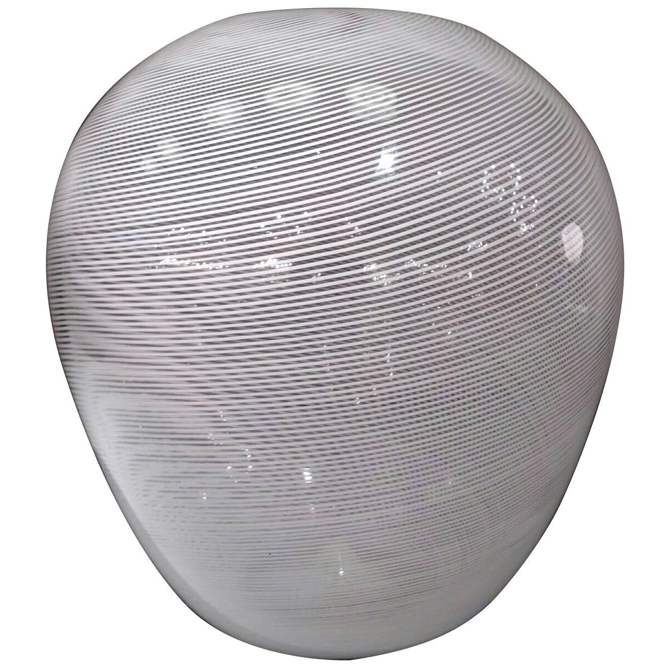 "Ovale Filigrana" Murano Glass Vase Designed by Carlo Scarpa for Venini For Sale