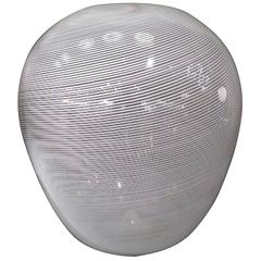 "Ovale Filigrana" Murano Glass Vase Designed by Carlo Scarpa for Venini