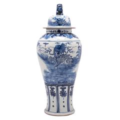 Chinese Blue and White Shizi Ginger Jar 12